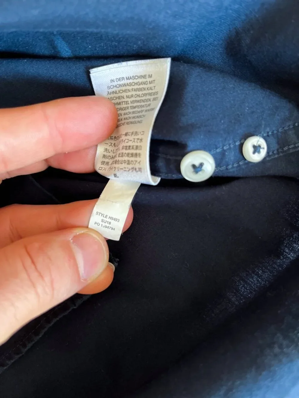 J. Crew Secret Wash Shirt in Navy Blue Classic Fit Small